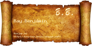 Bay Benjámin névjegykártya