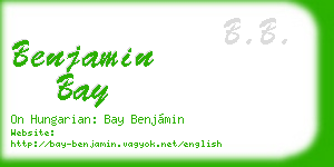 benjamin bay business card